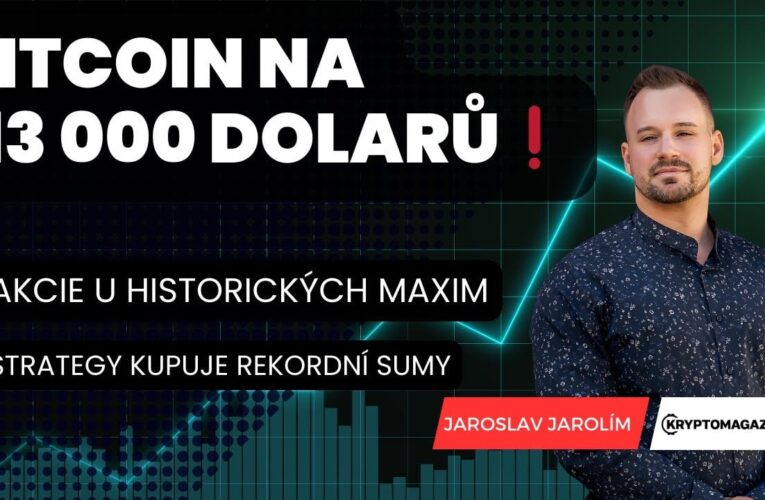Bitcoin poroste na 113 000 dolar, akcie u historických maxim